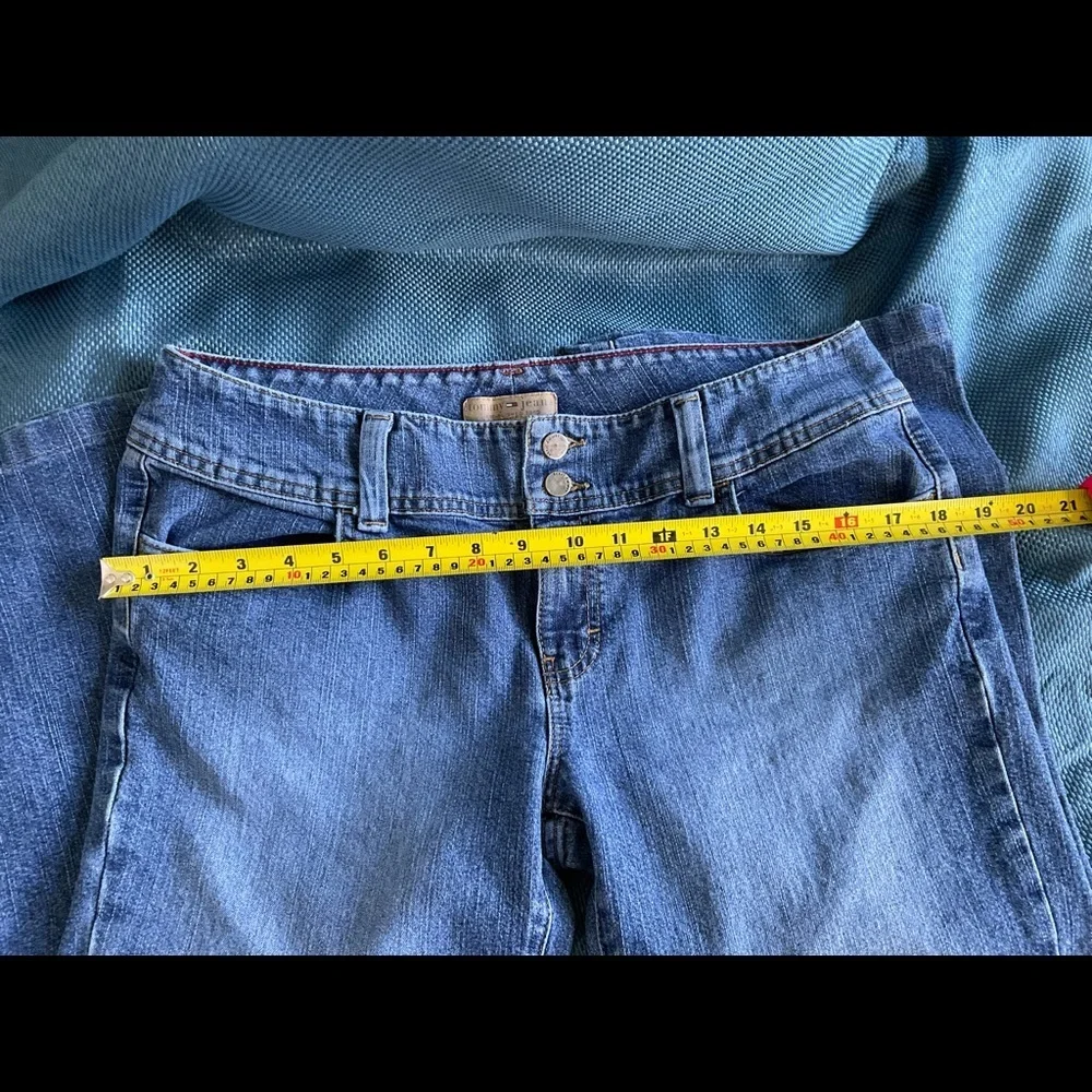 Vintage Y2K Tommy Jeans Flare Denim Tommy Hilfiger Double Button sz 11 Jeans - Picture 7 of 10